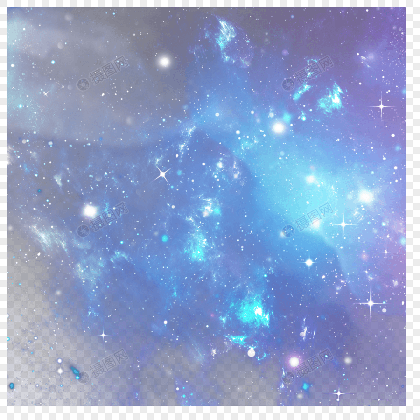 蓝色夜空中梦幻的银河星空图片