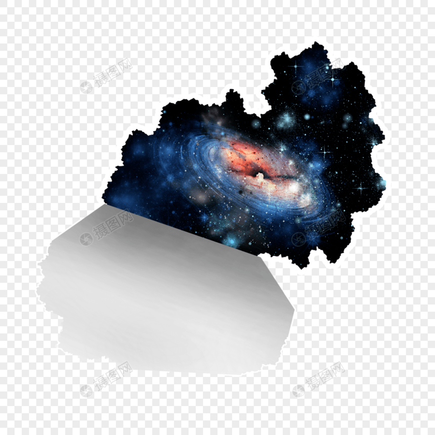 银河宇宙星空光点装饰撕破纸张图片