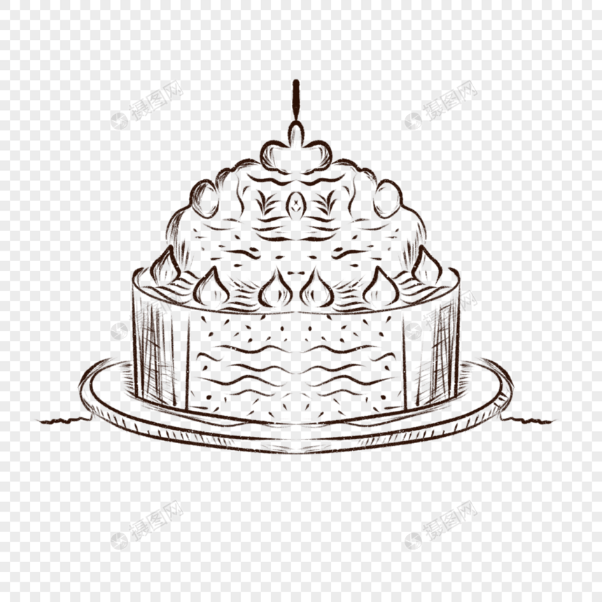 矢量素描蛋糕图片