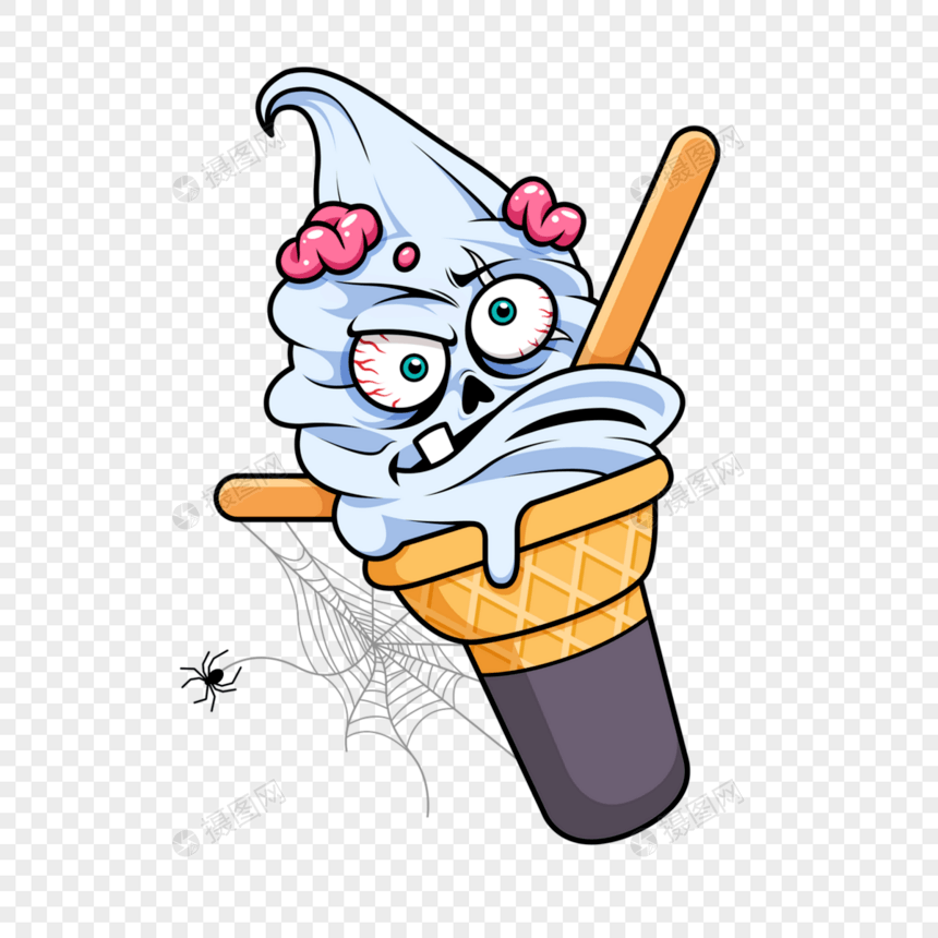 蜘蛛网僵尸冰淇淋图片