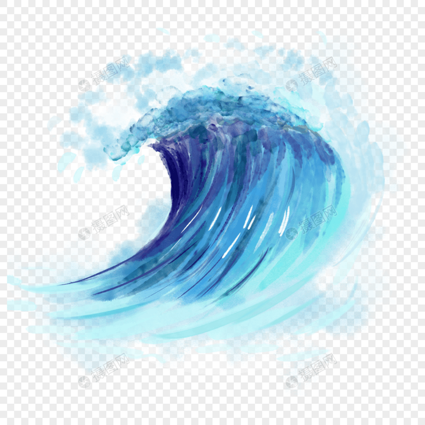 抽象水彩海浪图片