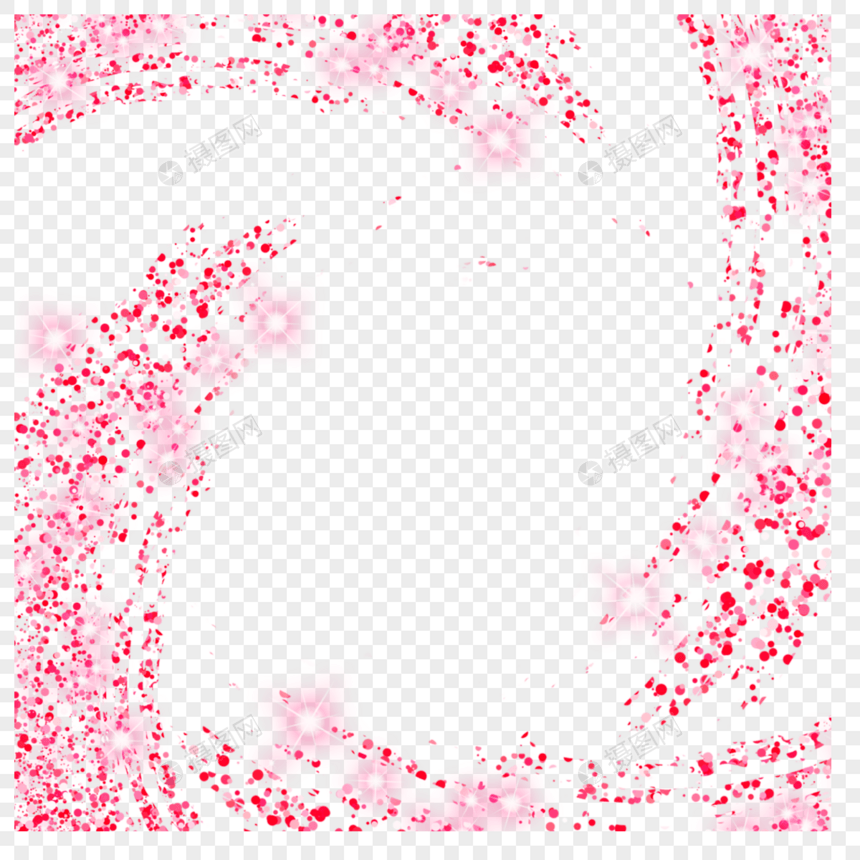 扭曲排列粉色光点金粉光效边框图片