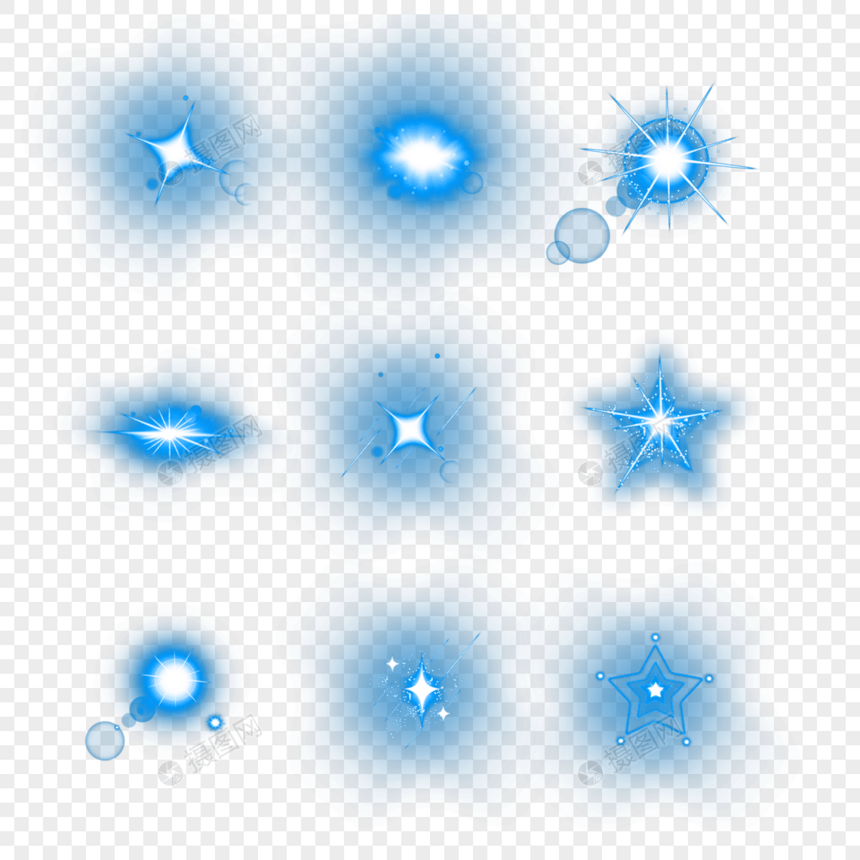 九种闪闪的星星光效图片