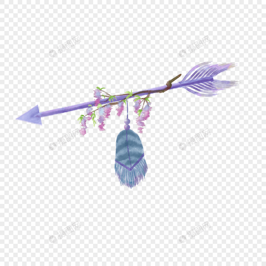 波西米亚箭头花朵羽毛叶子图片