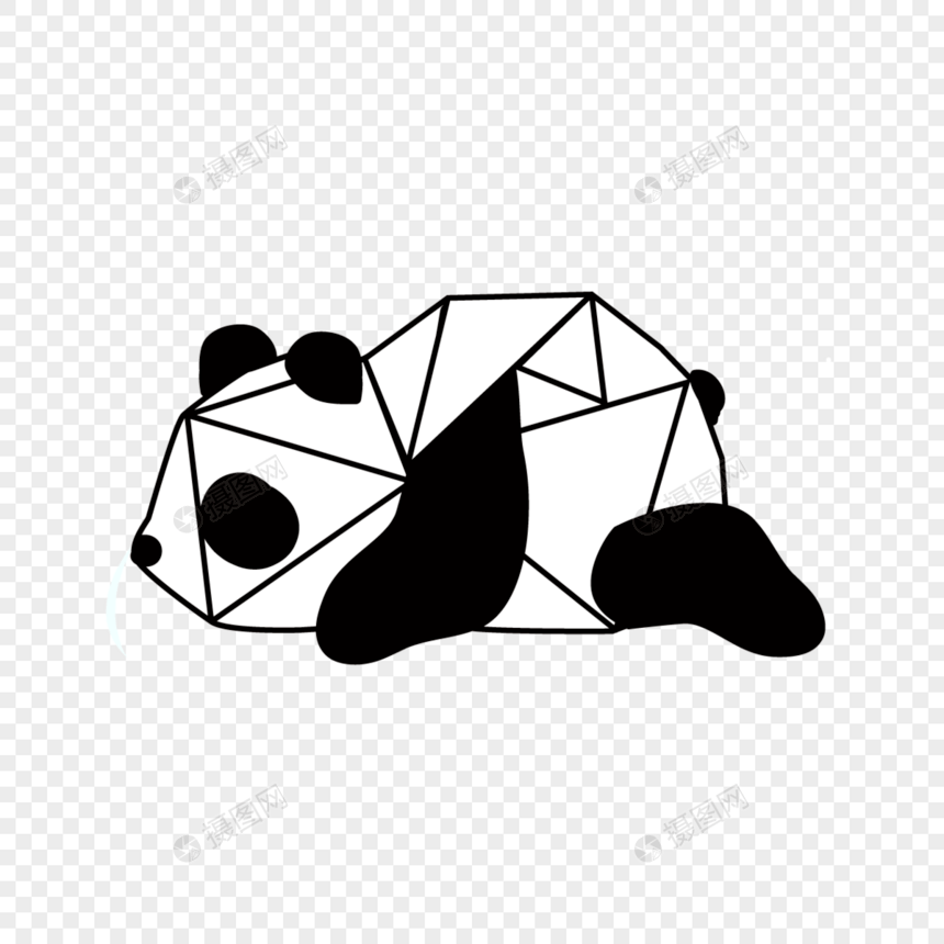 几何熊猫图片