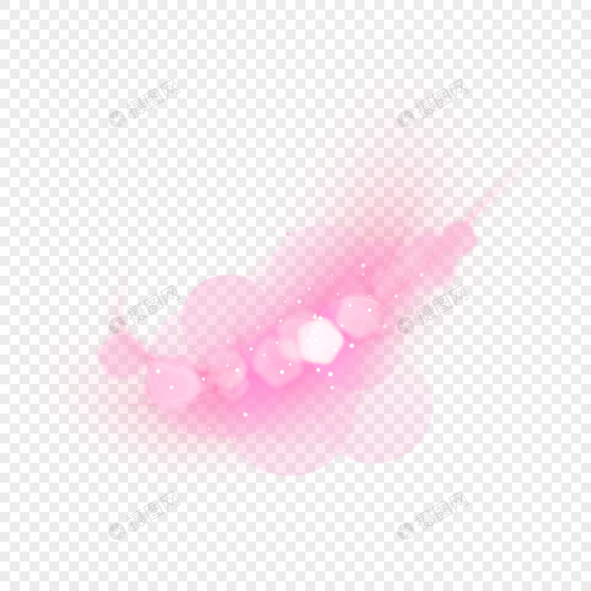 弧形粉色圆环抽象光效图片