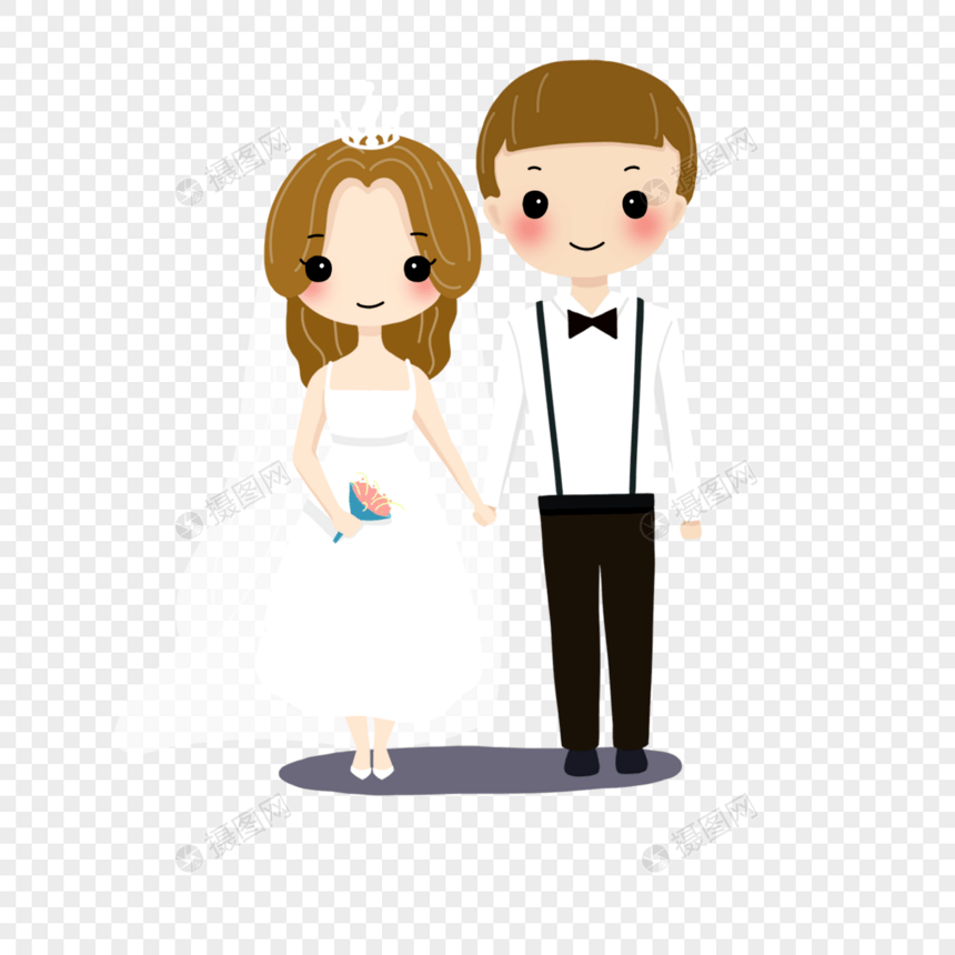 结婚婚礼婚纱卡通图片