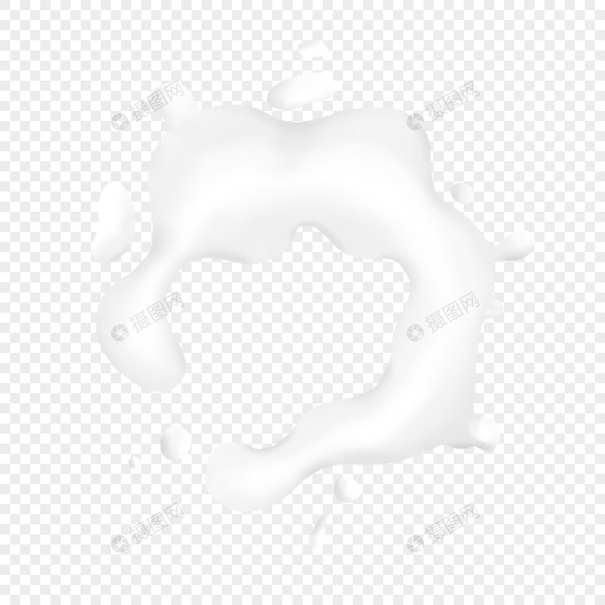 掉落的牛奶水花飞溅的牛奶液体印记图片
