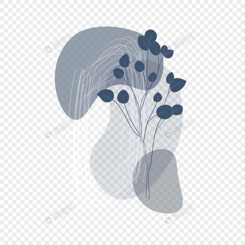 棕色抽象画线几何植物图片