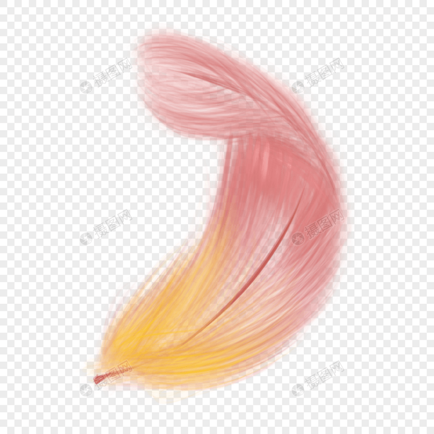 羽毛玫瑰金黄色渐变弯曲效果图片
