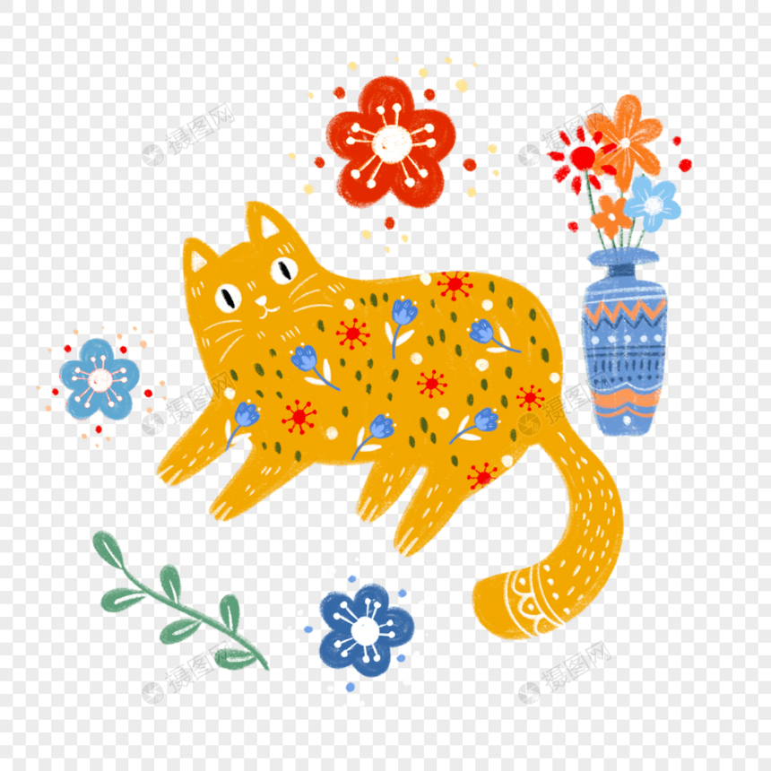 波西米亚猫咪插图图片