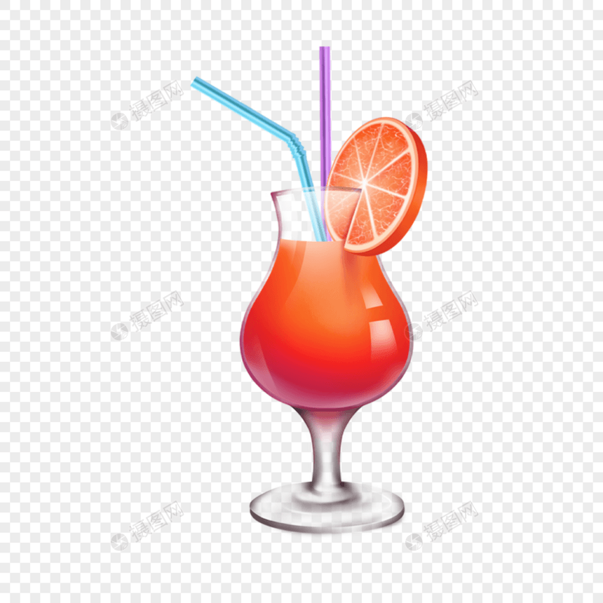 红色沙滩饮料果汁图片