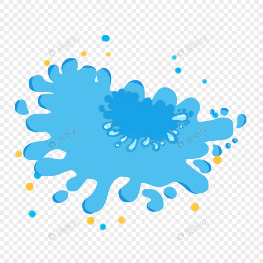 泼水节一滩蓝色的水花图片