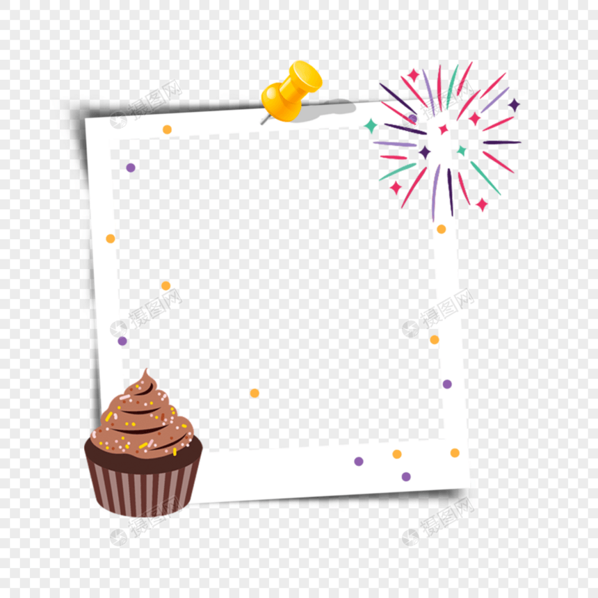 纸杯巧克力蛋糕卡通生日框图片