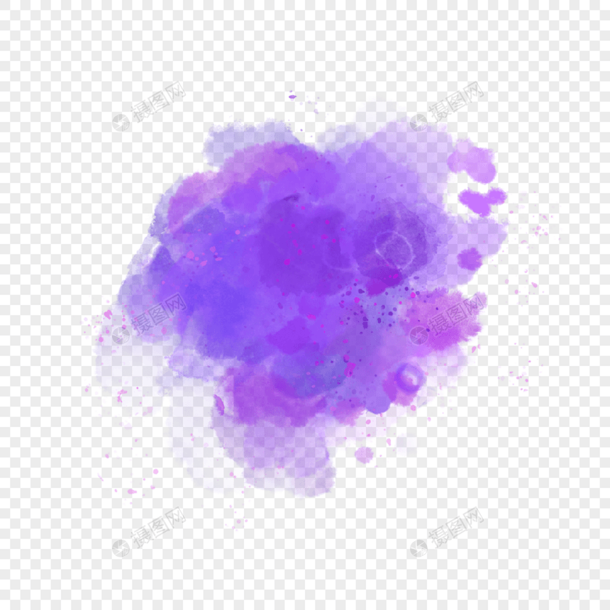 水彩质感紫色晕染图片