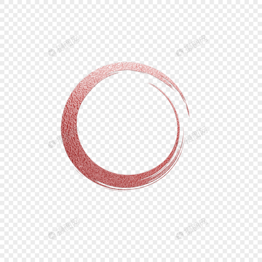 抽象圆形玫瑰金笔刷边框图片