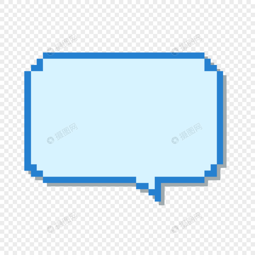 蓝色青色像素艺术文本框对话框图片