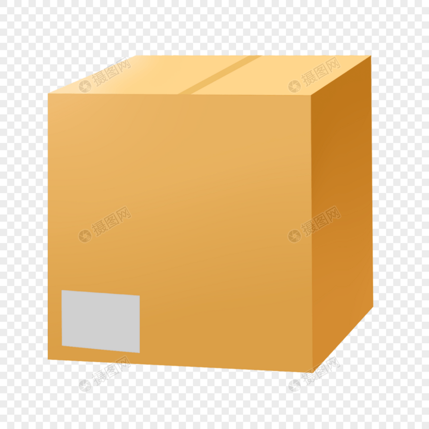 橙色快递箱纸箱子图片