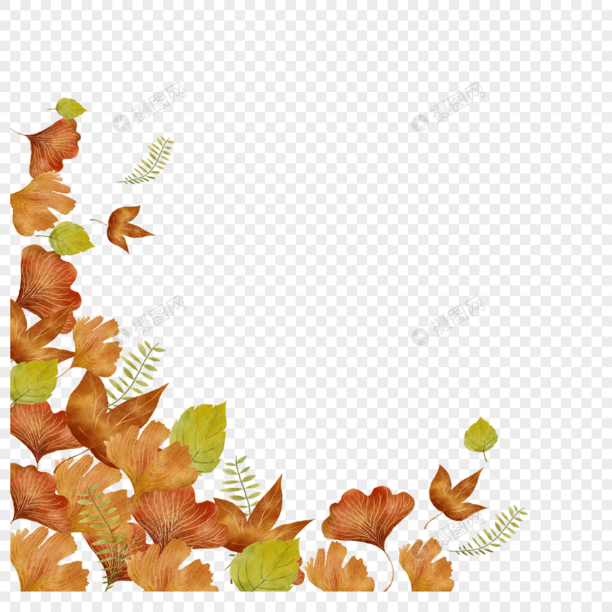 秋天落叶堆积框架图片