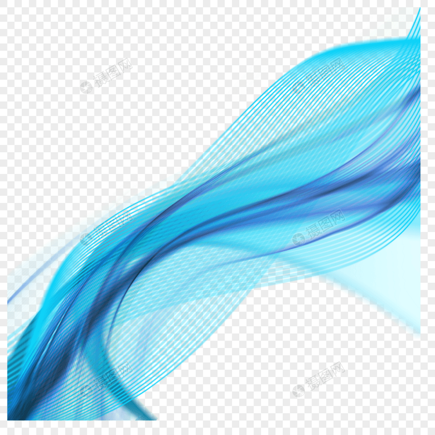 动感波浪蓝色光效商务边框图片