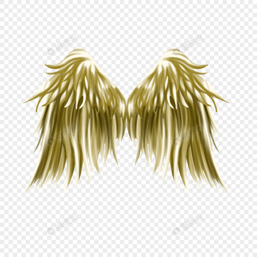 金属闪亮质感羽毛金色的翅膀图片