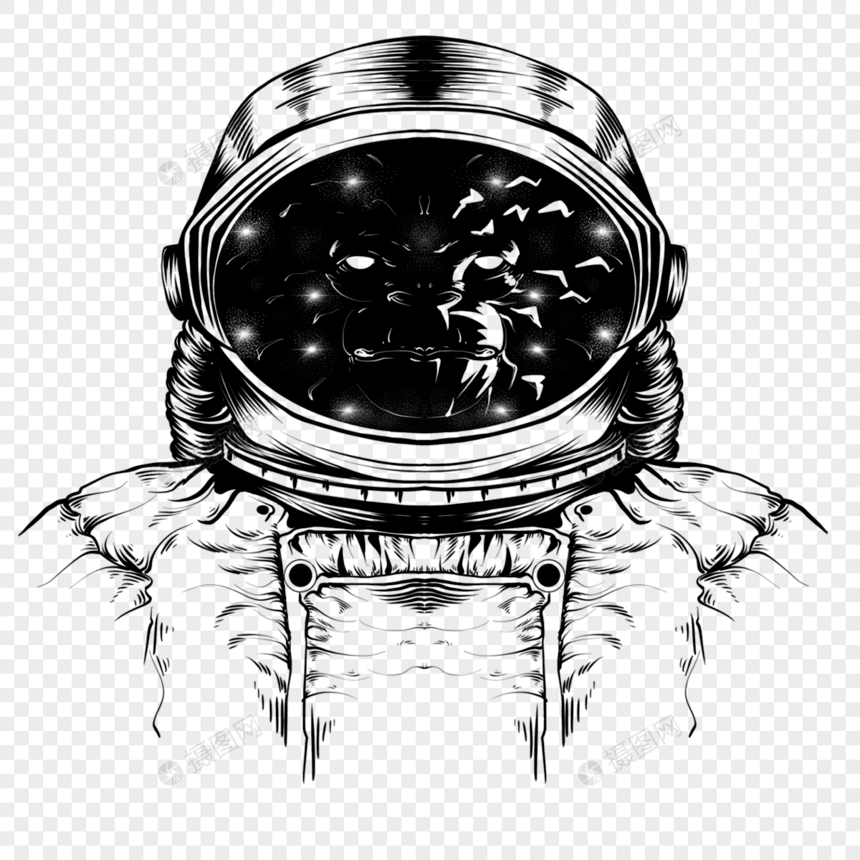 太空单色宇航员头盔图片