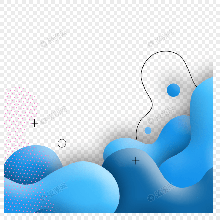 蓝色抽象流体sns边框图片