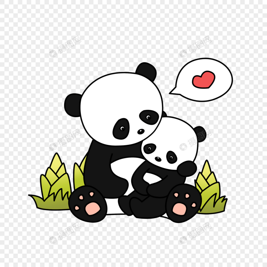 可爱大熊猫搂小熊猫动物母亲节图片