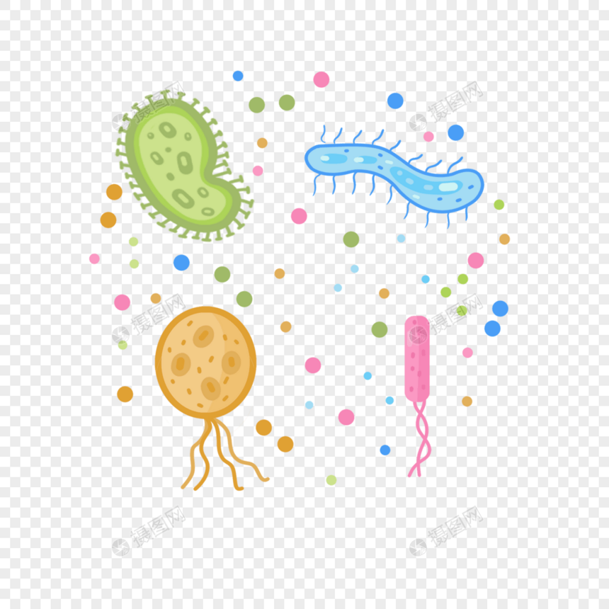卡通细菌微生物剪贴画图片