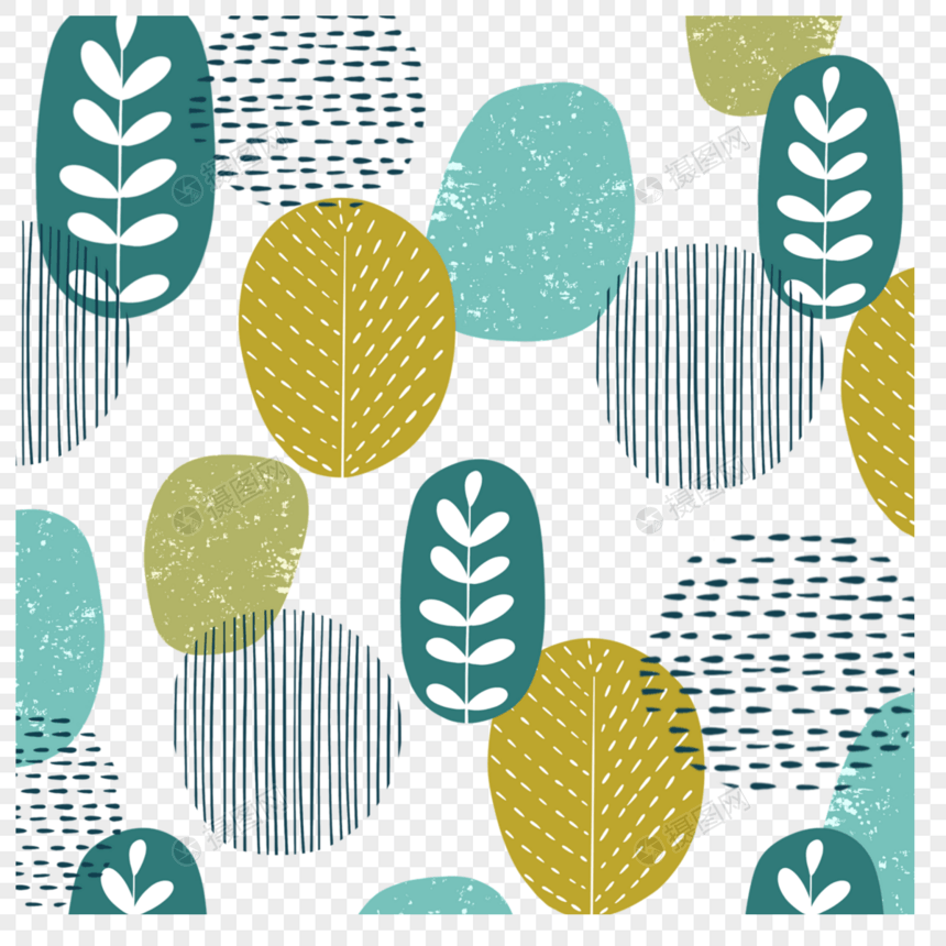 彩色树叶纹理莫兰迪植物边框图片