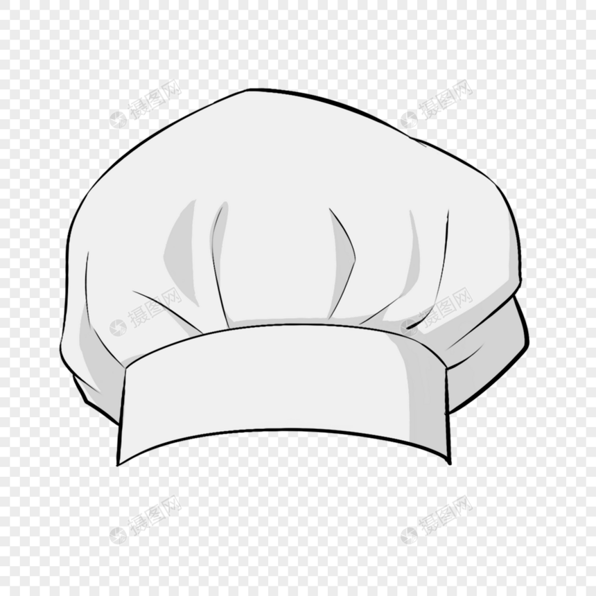 卡通白色条纹厨师帽图片