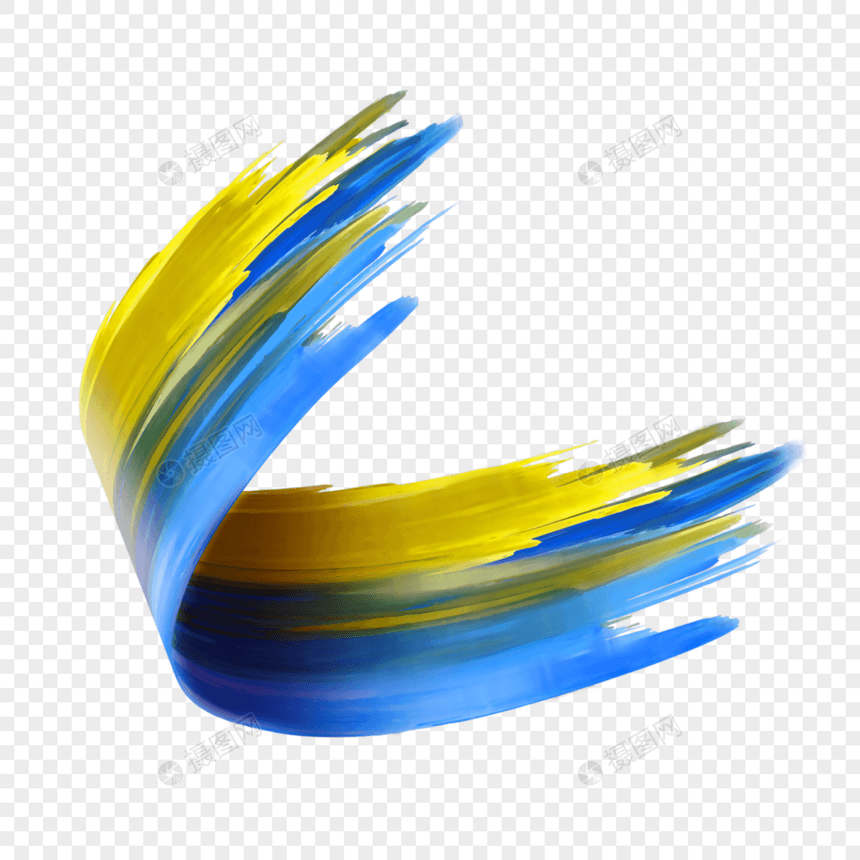 真实蓝色和黄色全息抽象笔刷图片