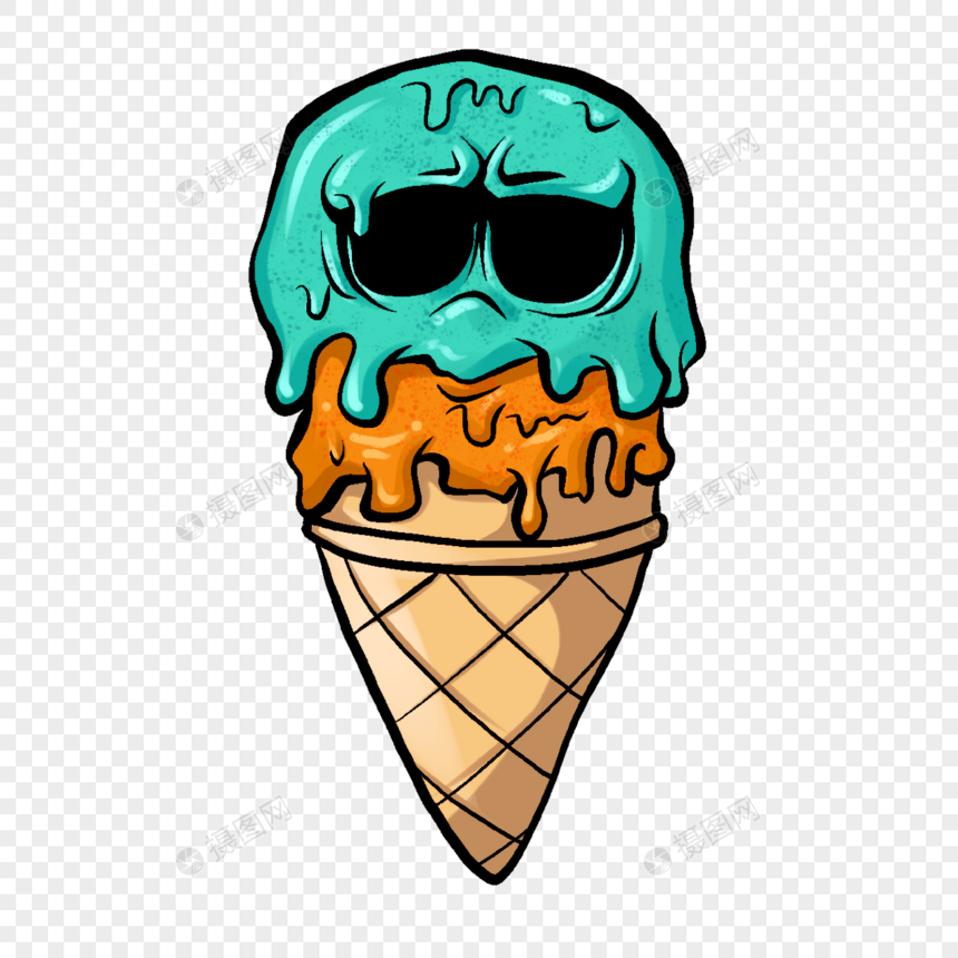 冰淇淋怪兽波普艺术风格怪兽图片