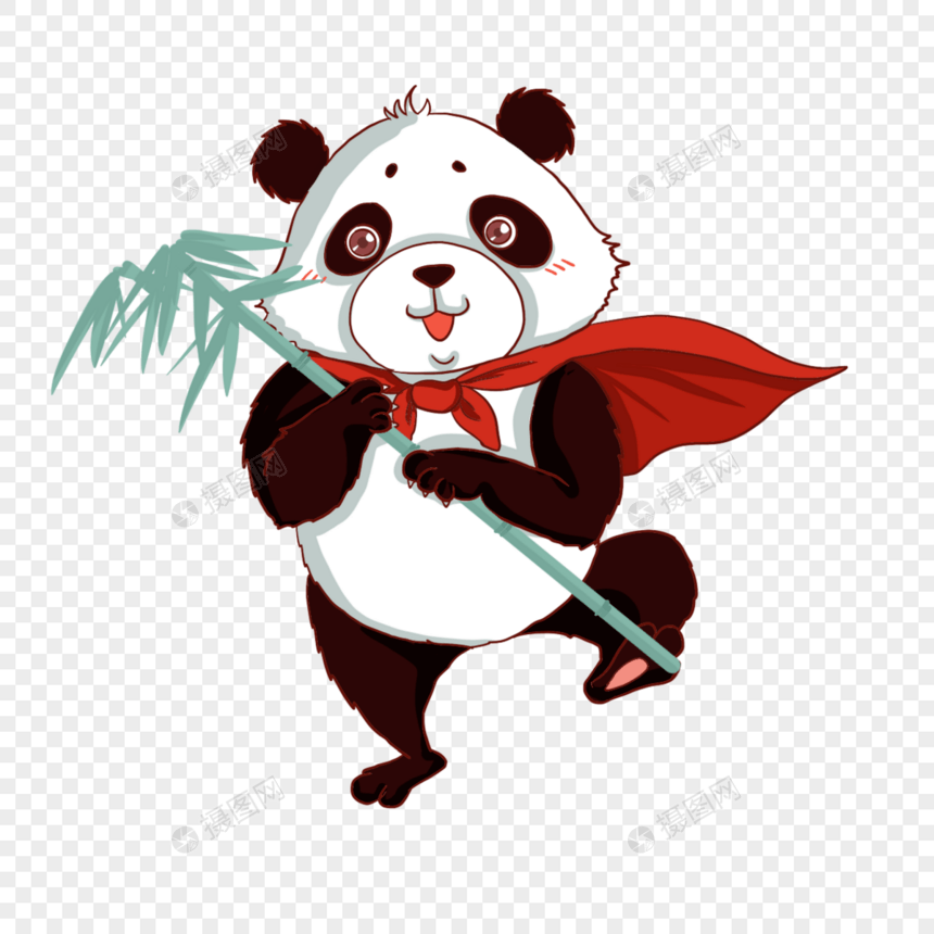 卡通可爱超级英雄熊猫图片