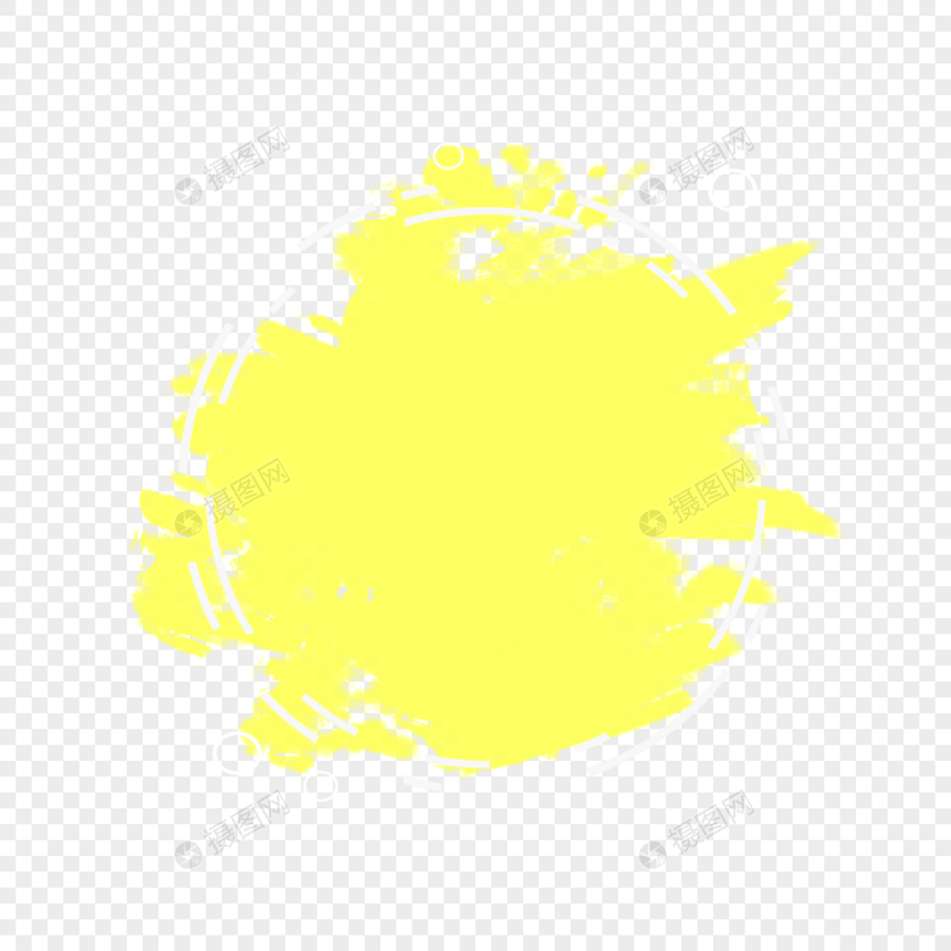 黄色垃圾笔刷圆形边框图片