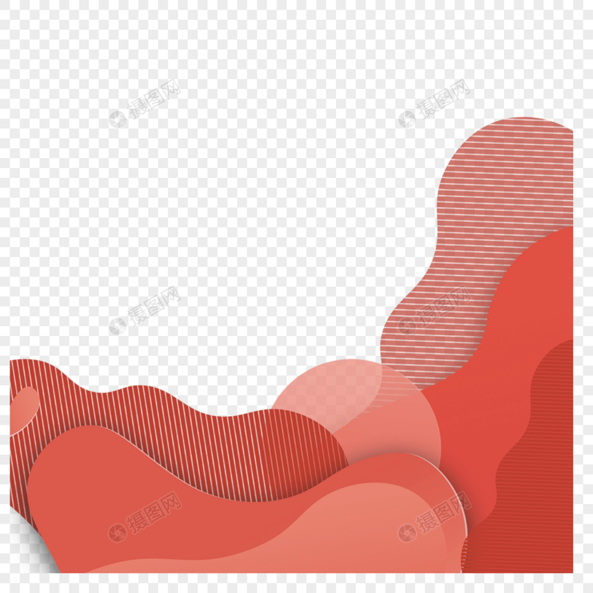 sns抽象流体橙红色边框图片