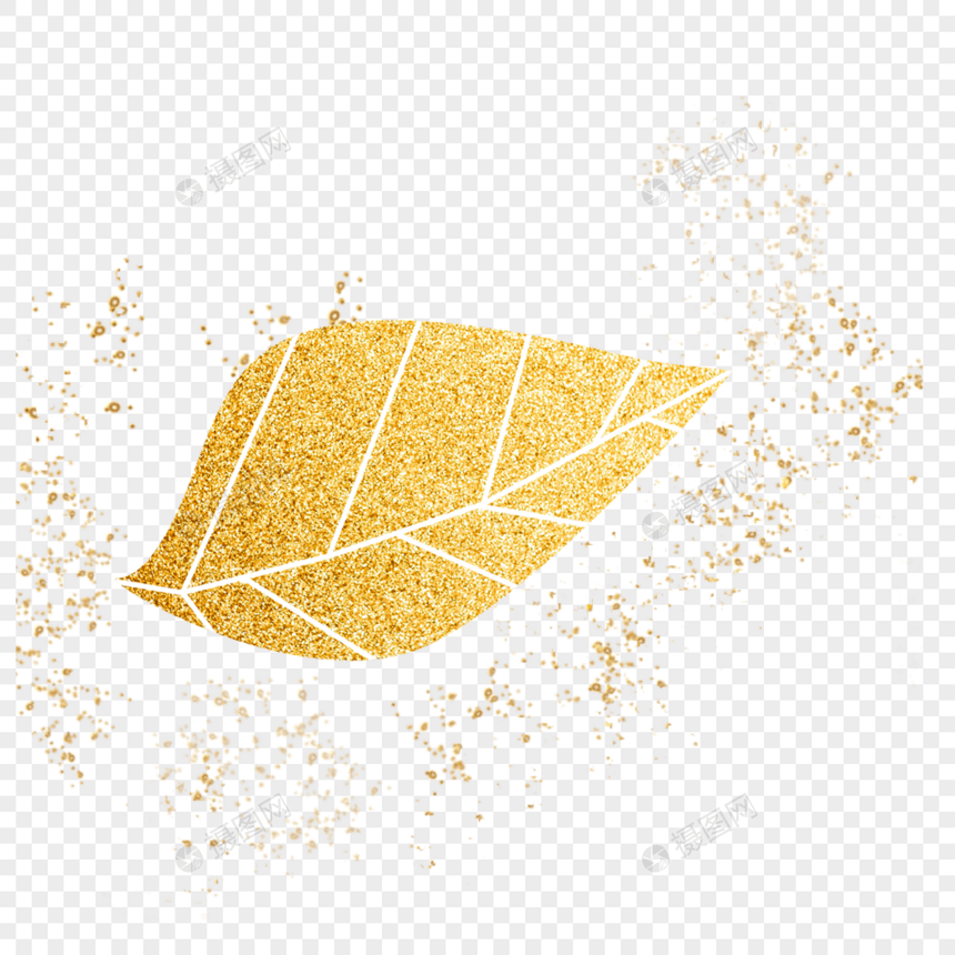 金粉几何形状叶子图片