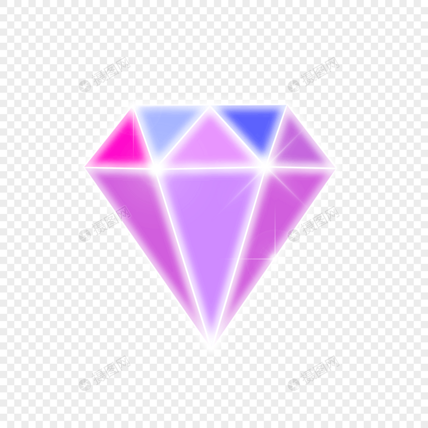 三角形卡通彩色钻石插图图片