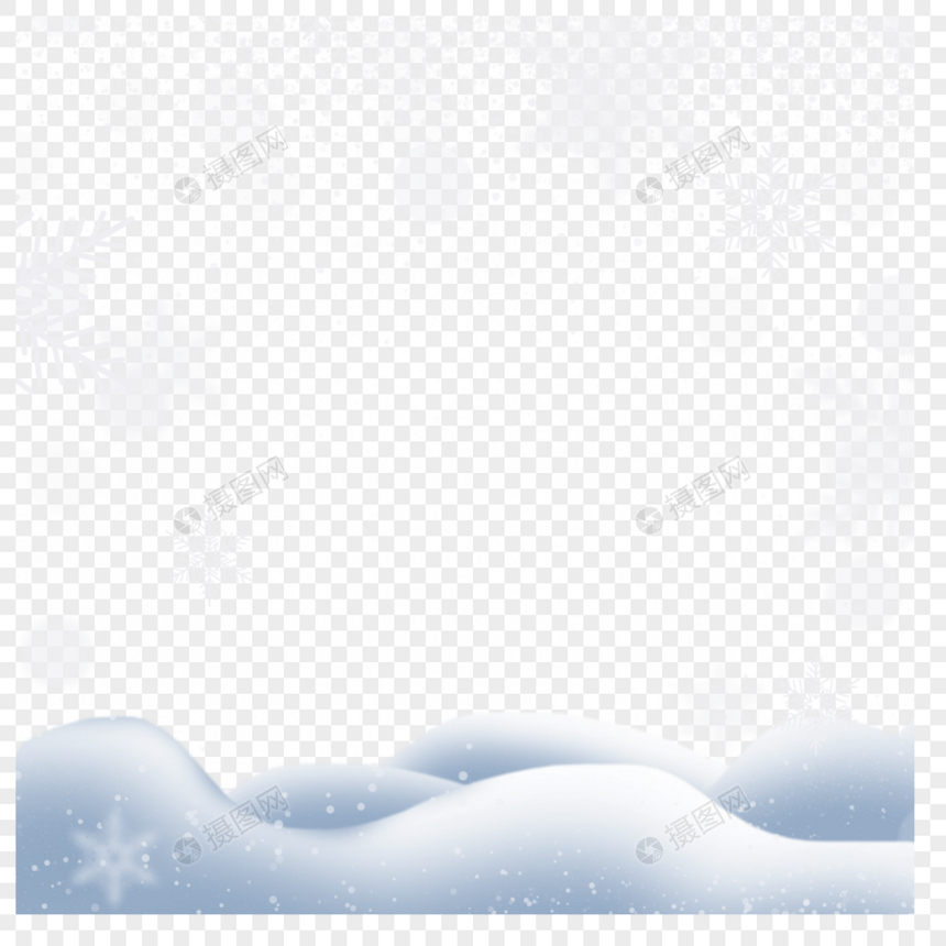 浪漫漂浮的白色雪花光效边框图片