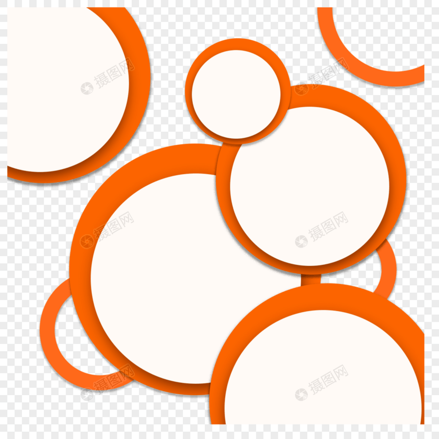 边框圆形几何叠加创意橙色图片