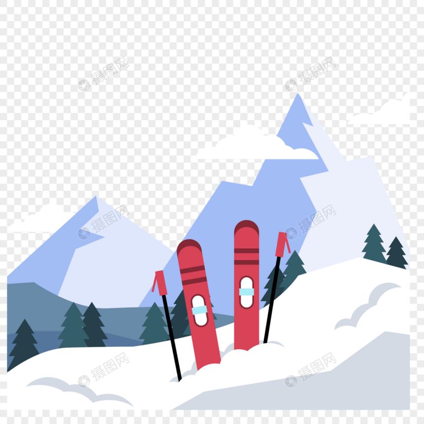 冬季滑雪场景创意图片