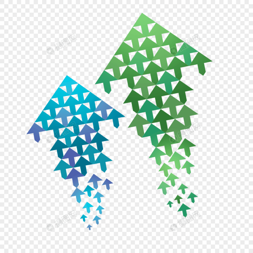 商务抽象箭头绿色和蓝色箭头图片