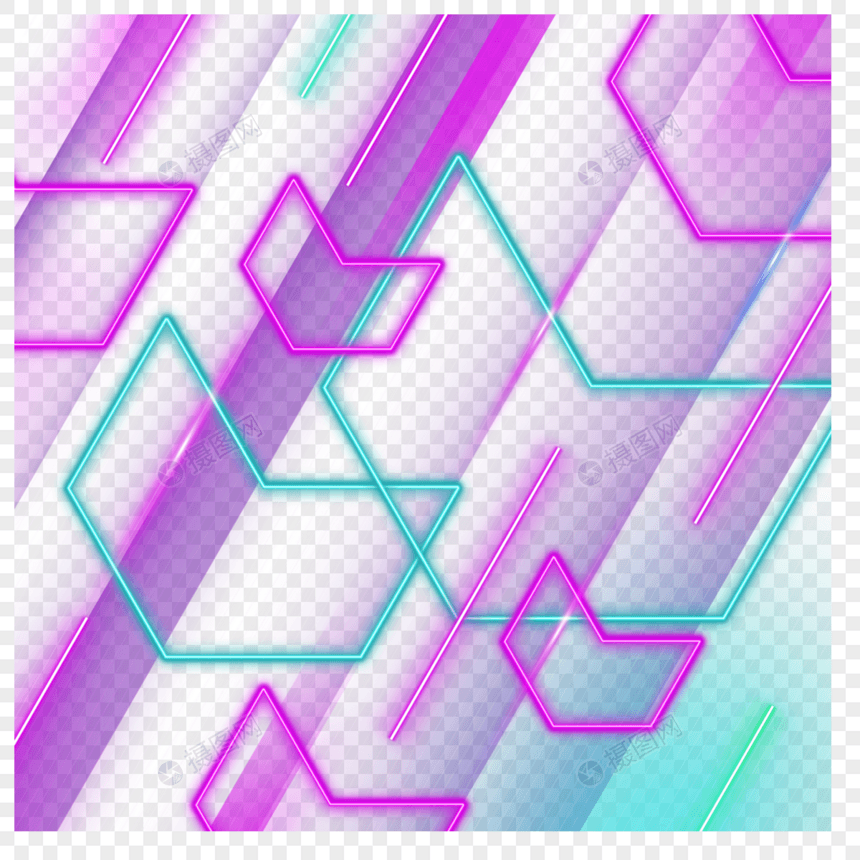 抽象光效几何紫色线条边框图片