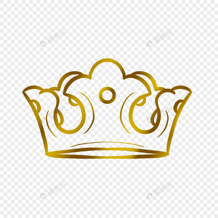 国王王冠徽章渐变金色图片
