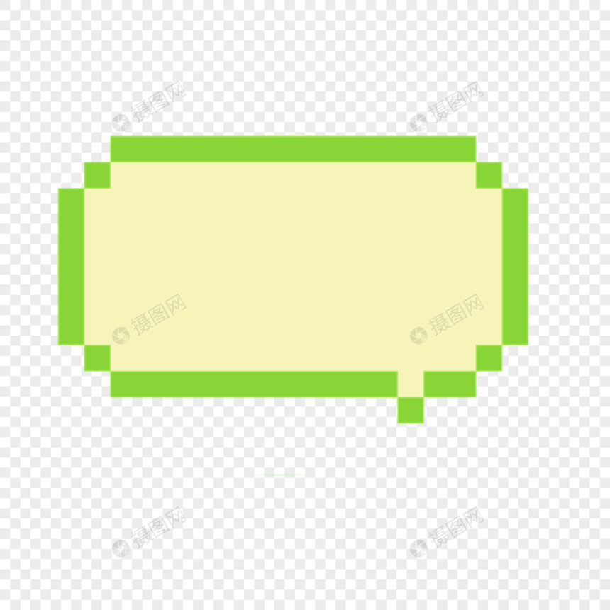 明亮绿色像素艺术文本框彩色对话框图片