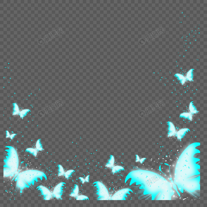 光效蝴蝶装饰飞舞边框图片