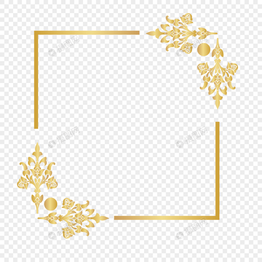 金色的植物框架图片