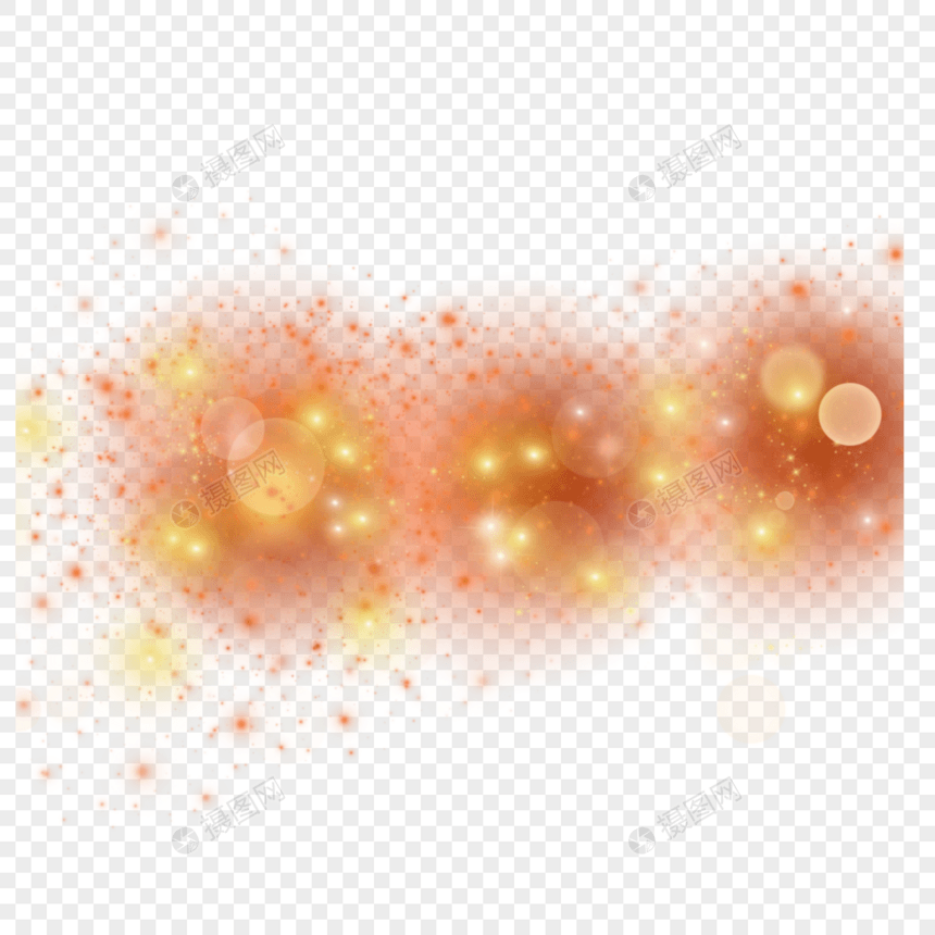 粒子橙色光效发光效应图片