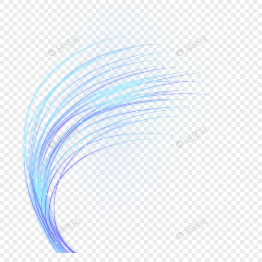 抽象渐变蓝色紫色曲线电缆光纤光效图片