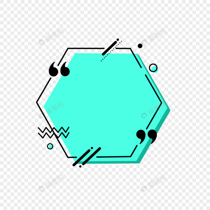 报价边框抽象几何引号图片